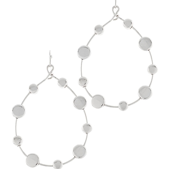 Teardrop Outline Disk Station Earrings - Picture 2 of 2